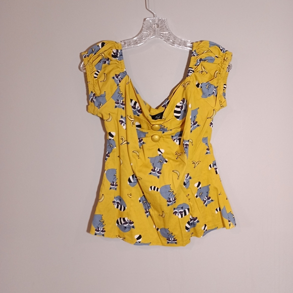 Modcloth Collectif Banana Bandit Top ASO Davia on Good Trouble Size Us XL 12 - Picture 1 of 8